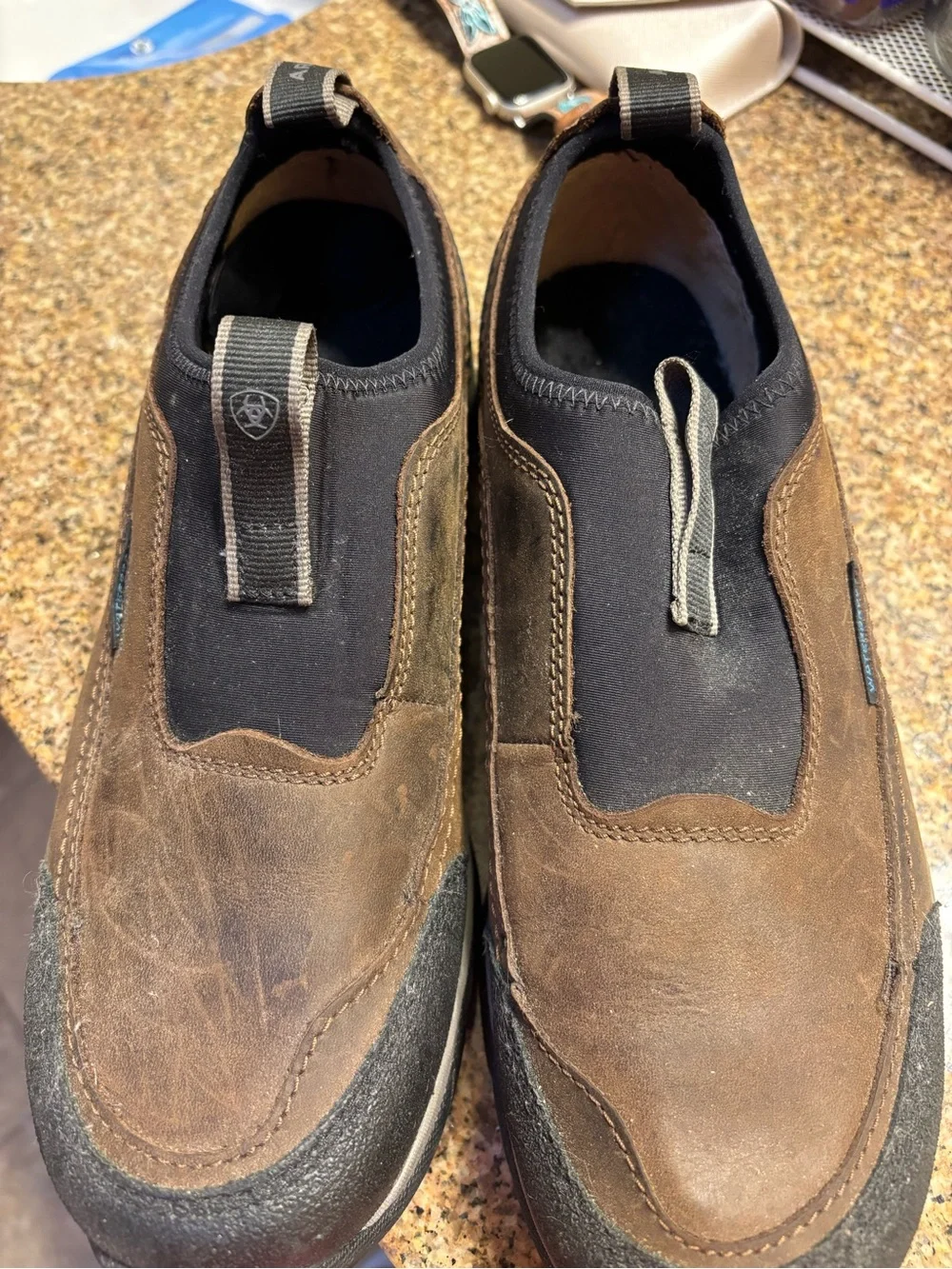 Ariat Oily Distressed Brown & Black Slip-On Loafer- mens